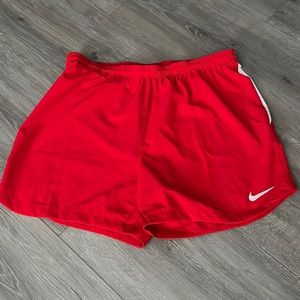 Red Nike Dri-Fit Women's Soccer shorts. Size Medium.